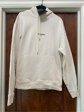 The Kooples Mens Paris Logo Hoodie Sweatshirt in ecru Sz S NWT